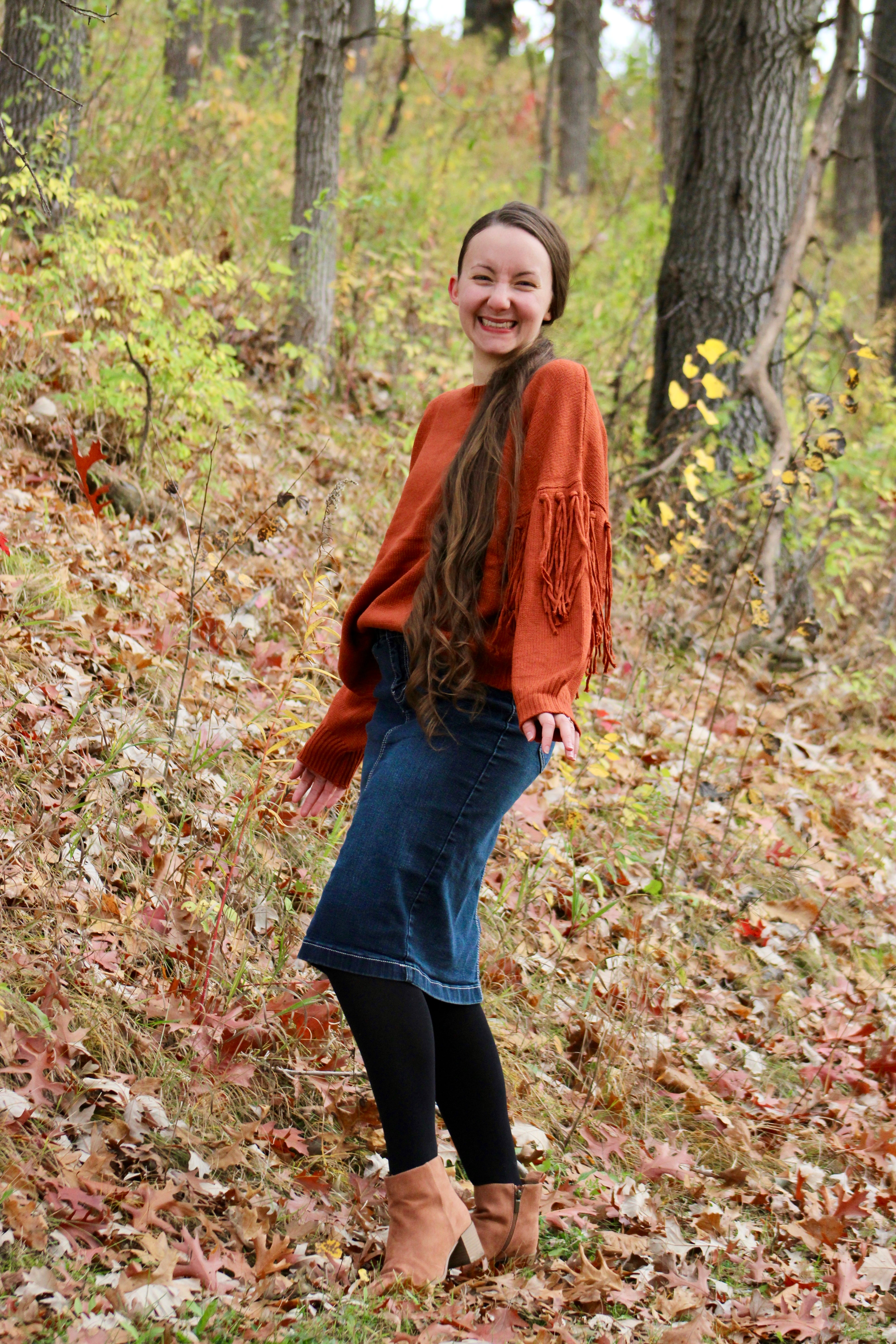 Orange hotsell fringe sweater