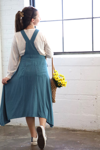 Blue Overall Jumper Dress