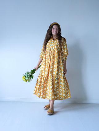 Golden Rod Fun Floral Maxi Dress