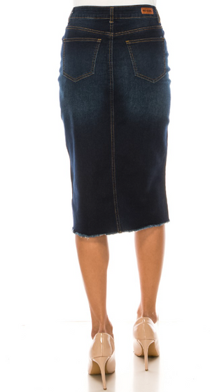 The Darcy Dark Wash Denim Jean Skirt