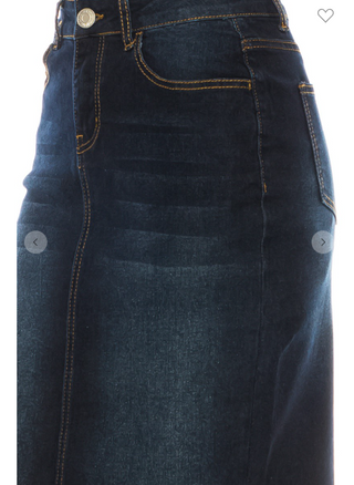 The Darcy Dark Wash Denim Jean Skirt