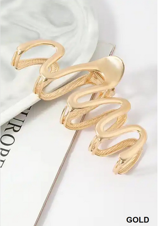 Gold Squiggle Claw Clip