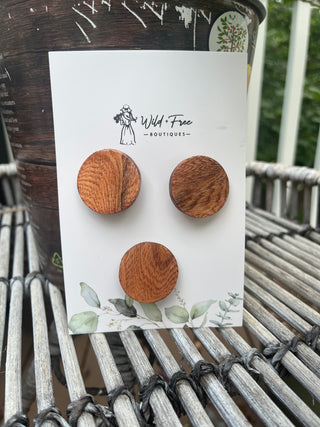 Solid Stained Wooden Circle Clip Sets (3 Colors)