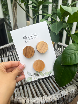 Solid Stained Wooden Circle Clip Sets (3 Colors)