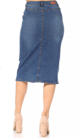 The Sasha Button Down Denim Skirt