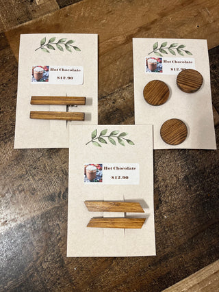 The Coffee Collection Handmade wood hair clips (2 designs and 5 colors)